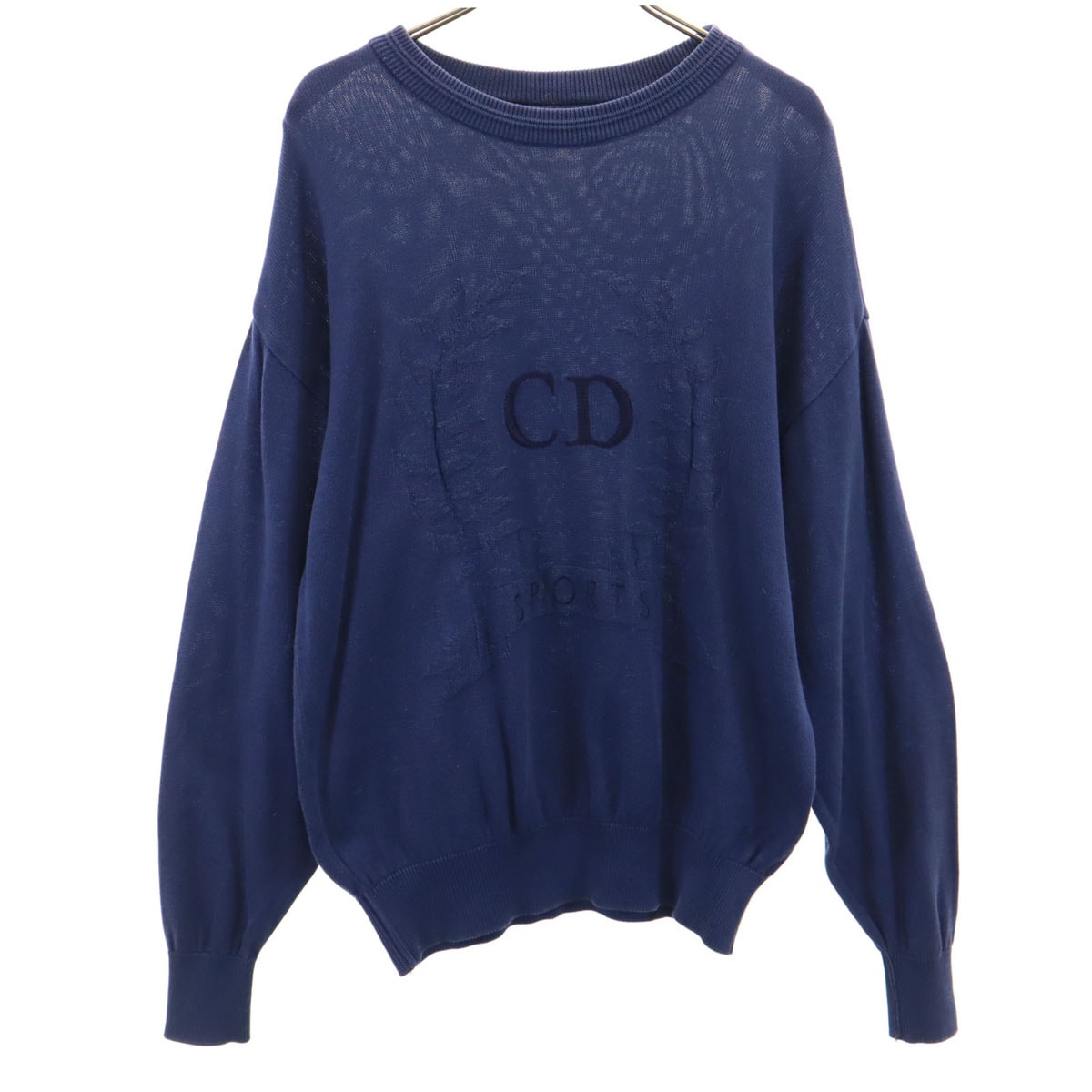 Christian Dior SPORTS クリスチャンディオールスポーツ 90s オールド 長袖 ニット L ネイビー セーター