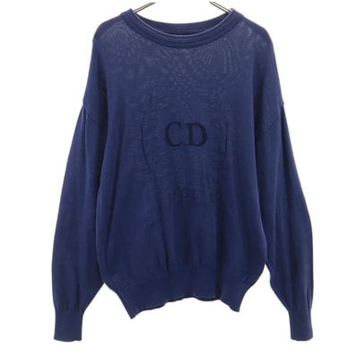 Christian Dior SPORTS クリスチャンディオールスポーツ 90s オールド 長袖 ニット L ネイビー セーター