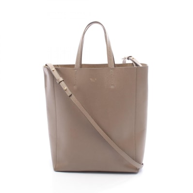 セリーヌ CELINE バーティカル スモール カバ トートバッグ バッグ レザー レディース グレー系 【中古】