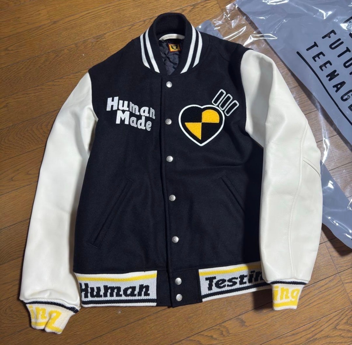 HUMAN MADE A$AP Rocky HUMAN TESTING VARSITY JACKET "Black"