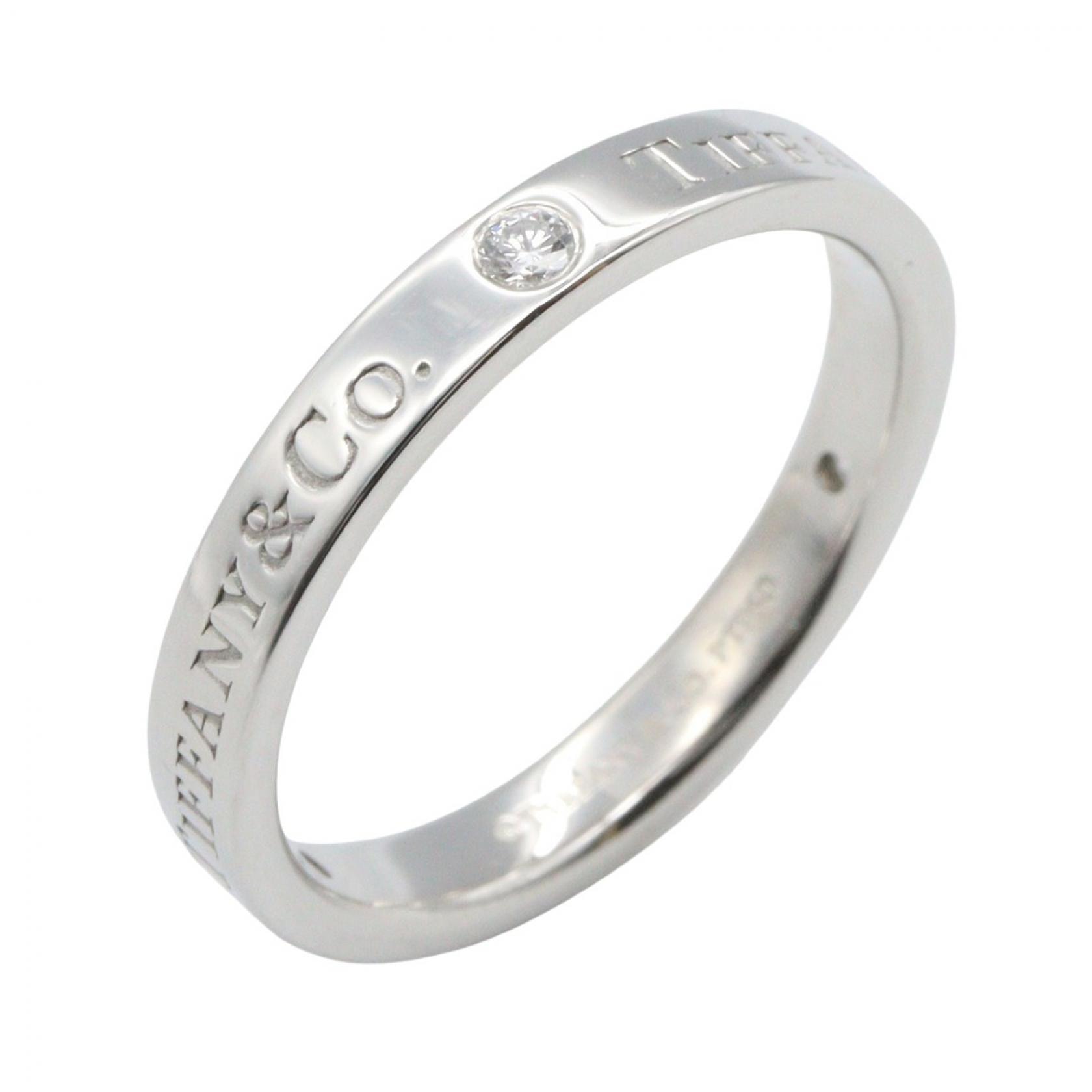 ティファニー TIFFANY&CO フラット バンド 3PD リング リング・指輪 ジュエリー Pt950プラチナ ダイヤモンド レディース シルバー系 / クリア系 【中古】