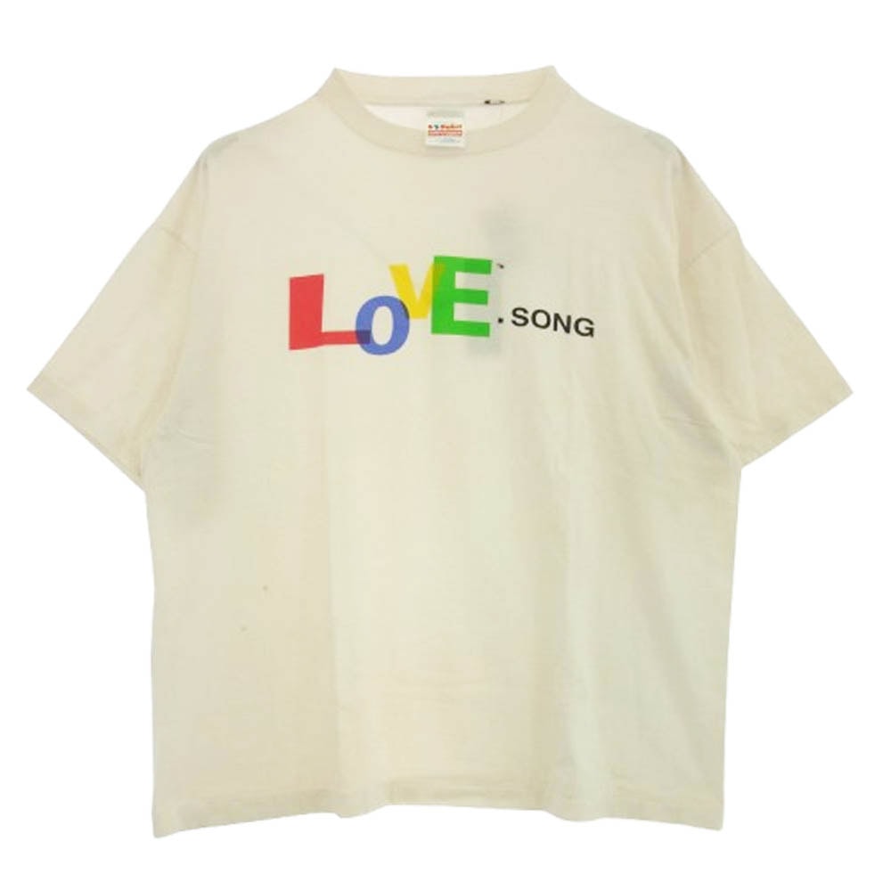 SAINT MICHAEL セントマイケル Tシャツ 25ss SM-HR8-0000-019 LOVE SONG SS TEE ヴィンテージ加工 半袖 Tシャツ ホワイト系 XXL【中古】
