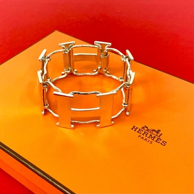 HERMES エルメス Hロゴ シルバー ブレスレット シルバー
21164