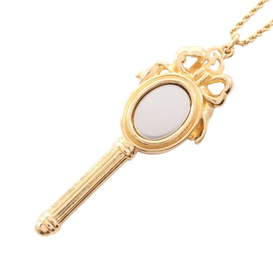 ディオール Dior ミラーモチーフ ネックレス ジュエリー GP(ゴールドメッキ) レディース ゴールド系 【中古】