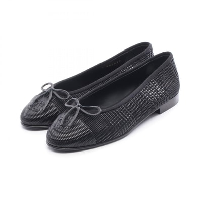 シャネル CHANEL バレリーナ ココマーク パンプス 靴 スウェード レディース ブラック系 【中古】