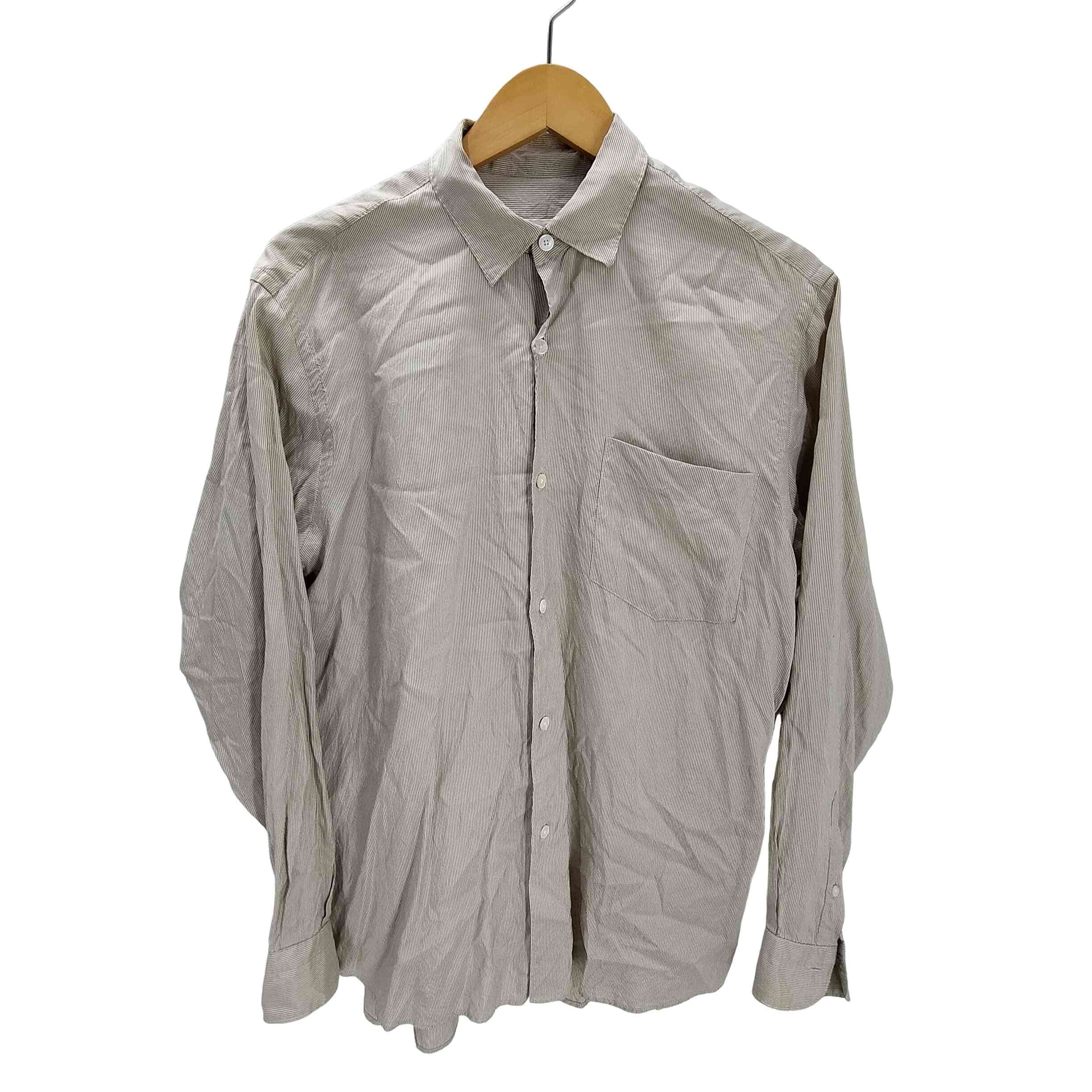 18SS シルク ストライプ コモリ シャツ【1142049859283】