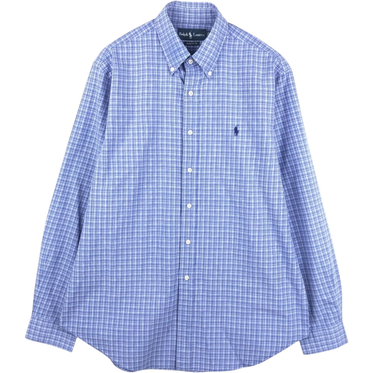 古着 ラルフローレン Ralph Lauren CLASSIC FIT 長袖 ボタンダウンチェックシャツ メンズL相当 ボタンダウン/eaa676572
