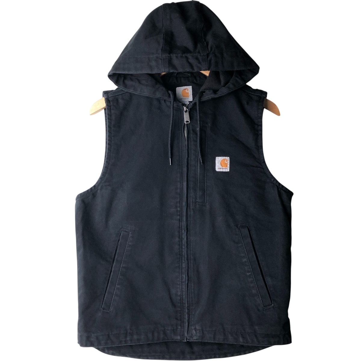 古着 カーハート Carhartt フード付き ダックベスト メンズS相当/eaa615792