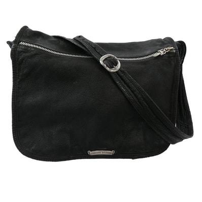 Chrome Hearts Large Black Logium Processed Gunslinger Strap Leather Shoulder Bag "Black"