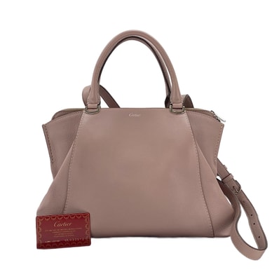 カルティエ CARTIER レザー Cドュ 2WAY ハンドバッグ【中古】