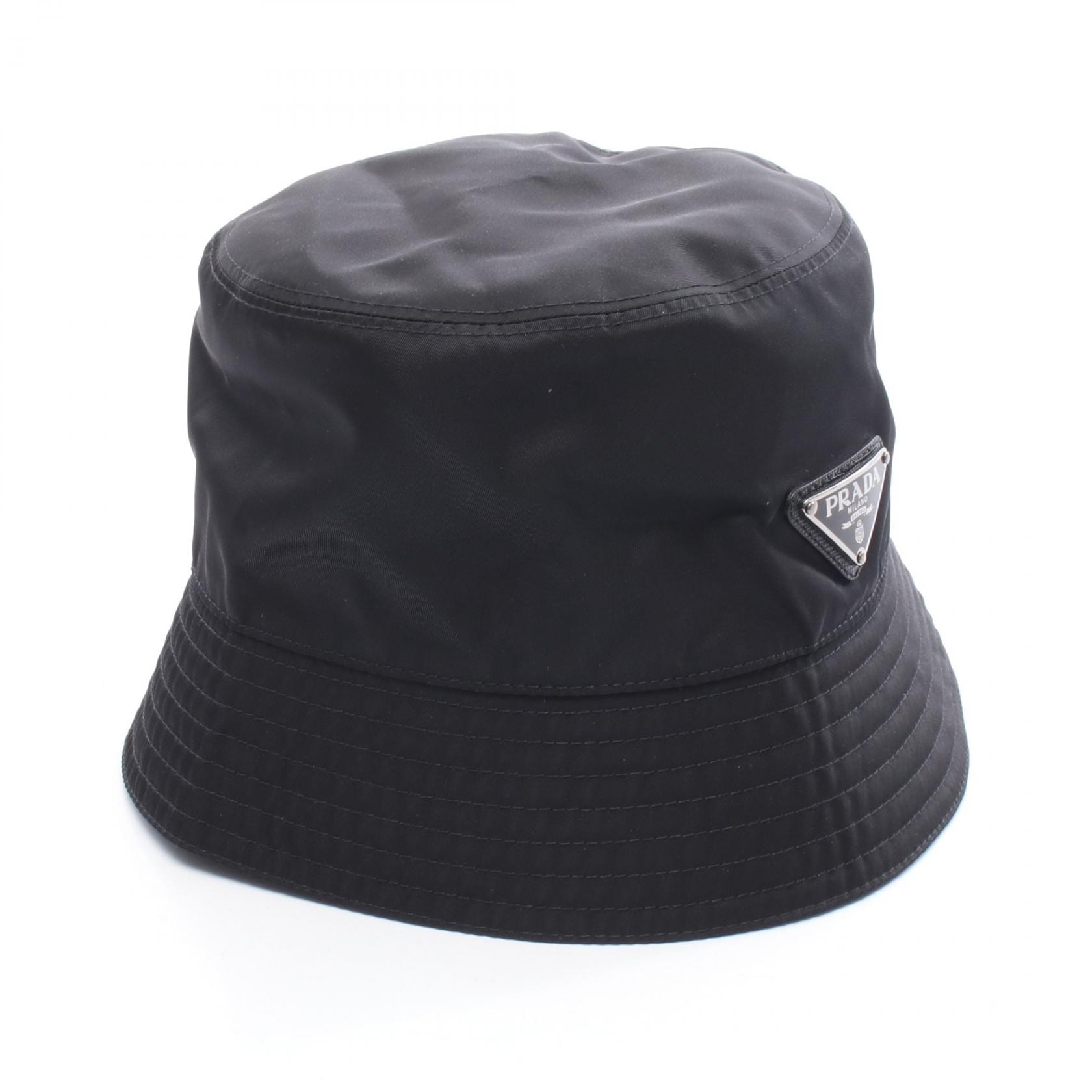 プラダ PRADA Re-Nylon ハット 帽子 ナイロン メンズ レディース ブラック系 【中古】