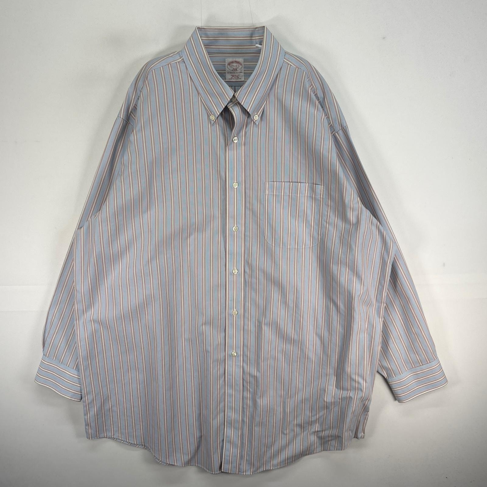 古着 ブルックスブラザーズ Brooks Brothers 長袖シャツ ストライプ ボタンダウン 346 XL  ブルー系 マルチカラー メンズ