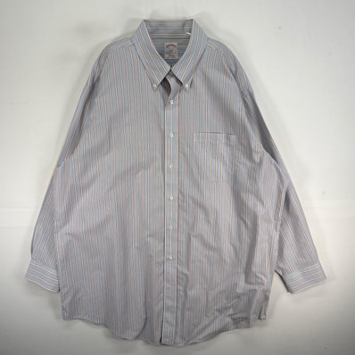 古着 ブルックスブラザーズ Brooks Brothers 長袖シャツ ストライプ ボタンダウン 346 XL ブルー系 マルチカラー メンズ