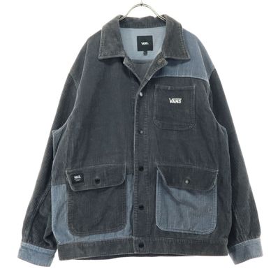 VANS バンズ ワンポイント刺繍 長袖 コーデュロイジャケット L グレー系 胸ポケット