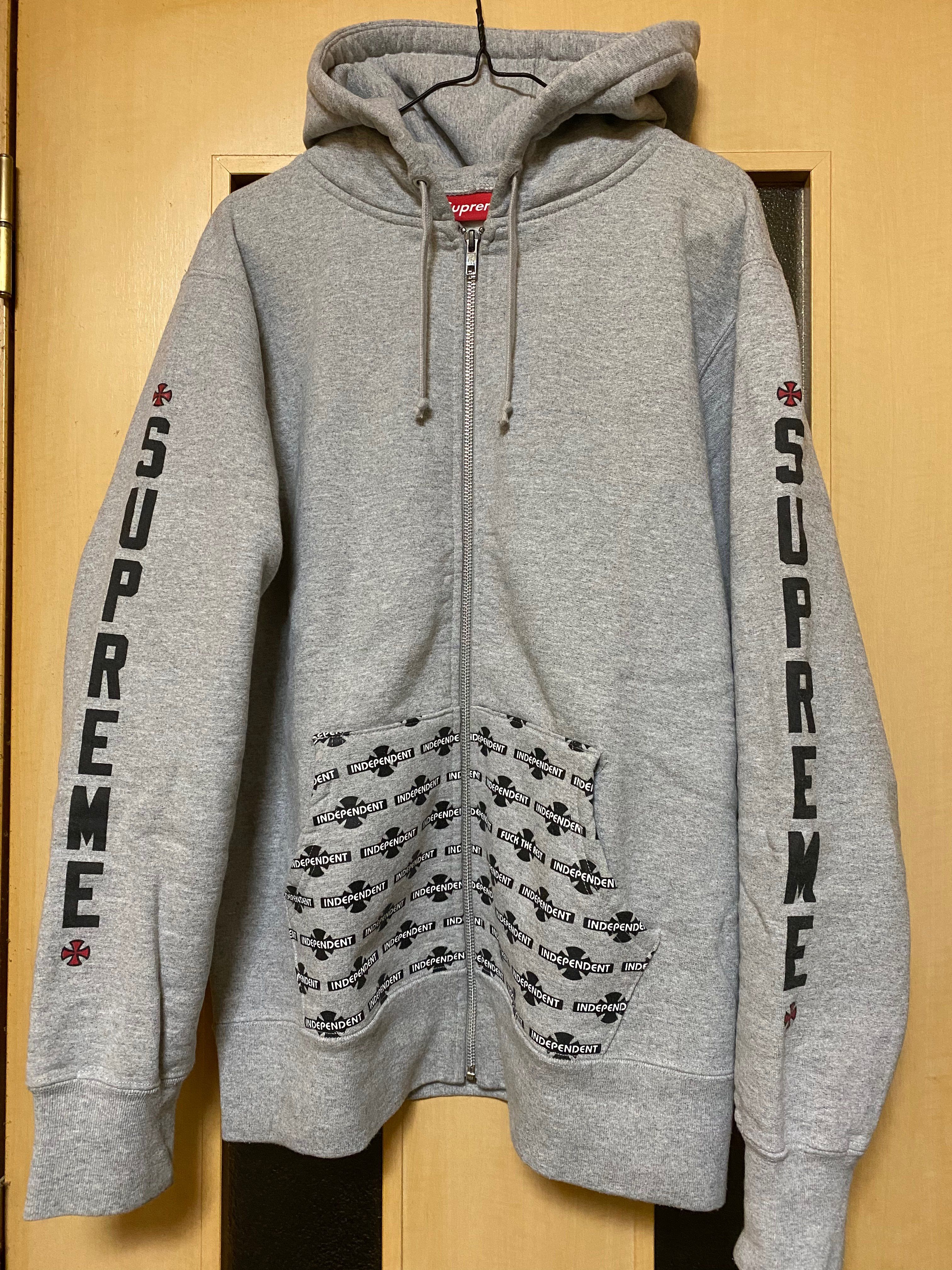supremeコラボindependent グレーパーカー