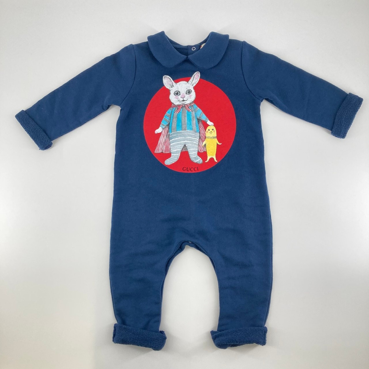 GUCCI(グッチ) チルドレンロンパース ラビット 6/9m ツナギ ネイビー