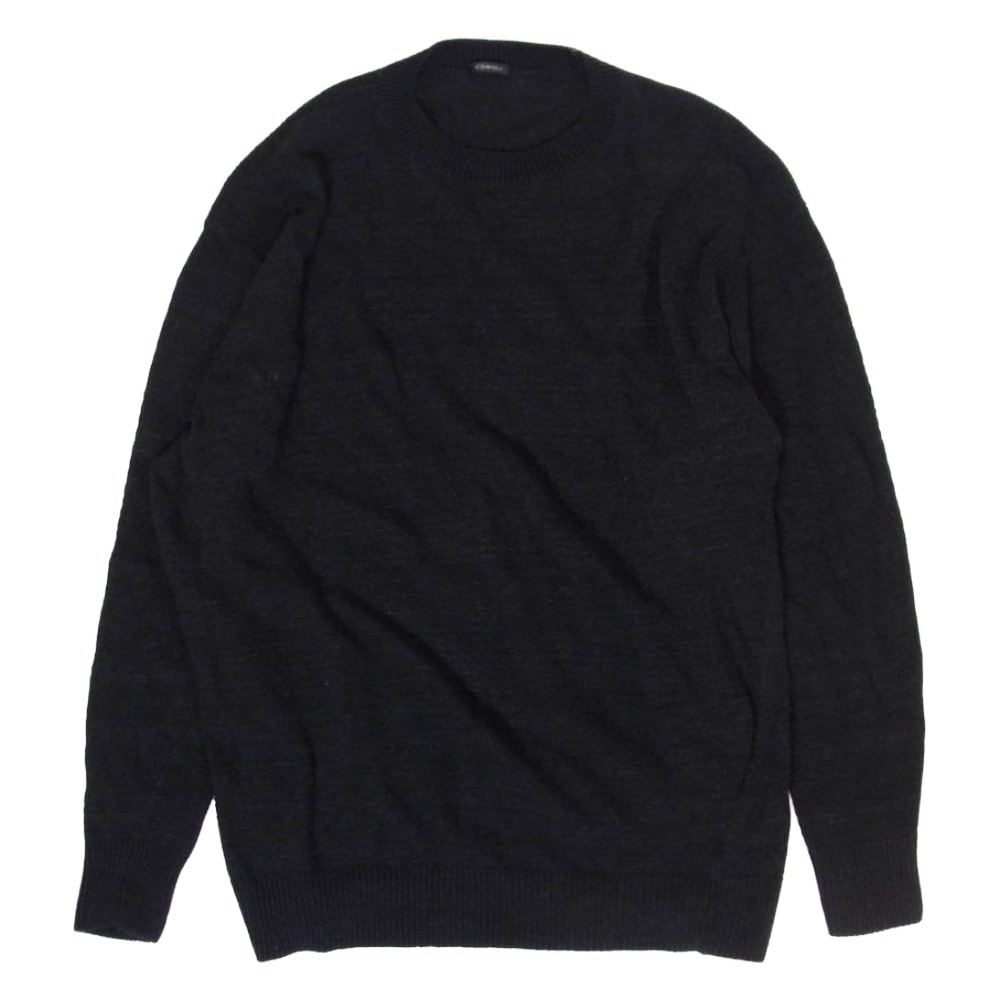 COMOLI コモリ ニット 26SS D01-06007 8G コットン クルーネック ニット ブラック系 3【中古】