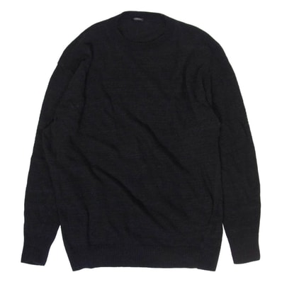 COMOLI コモリ ニット 26SS D01-06007 8G コットン クルーネック ニット ブラック系 3【中古】