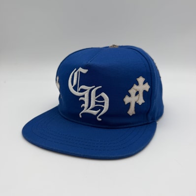 Chrome Hearts CH Hat Cross Patch Baseball Cap "Blue/White"