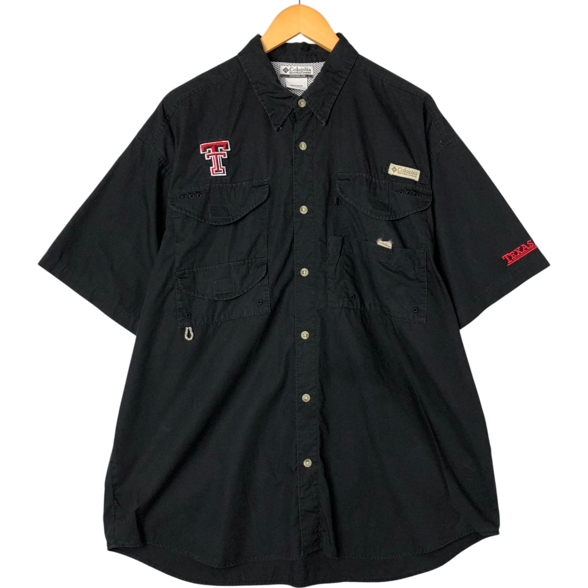 古着 00年代 コロンビア Columbia PFG 隠しボタンダウン カレッジ 半袖 フィッシングシャツ メンズL相当/eaa557796