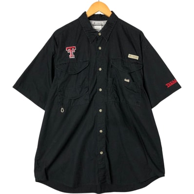 古着 00年代 コロンビア Columbia PFG 隠しボタンダウン カレッジ 半袖 フィッシングシャツ メンズL相当/eaa557796