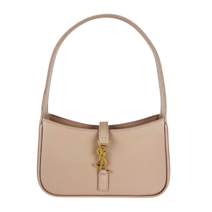 サンローラン SAINT LAURENT ハンドバッグ Le 5 A 7 レザー ピンクベージュ ゴールド レディース 710318【中古】 z11045