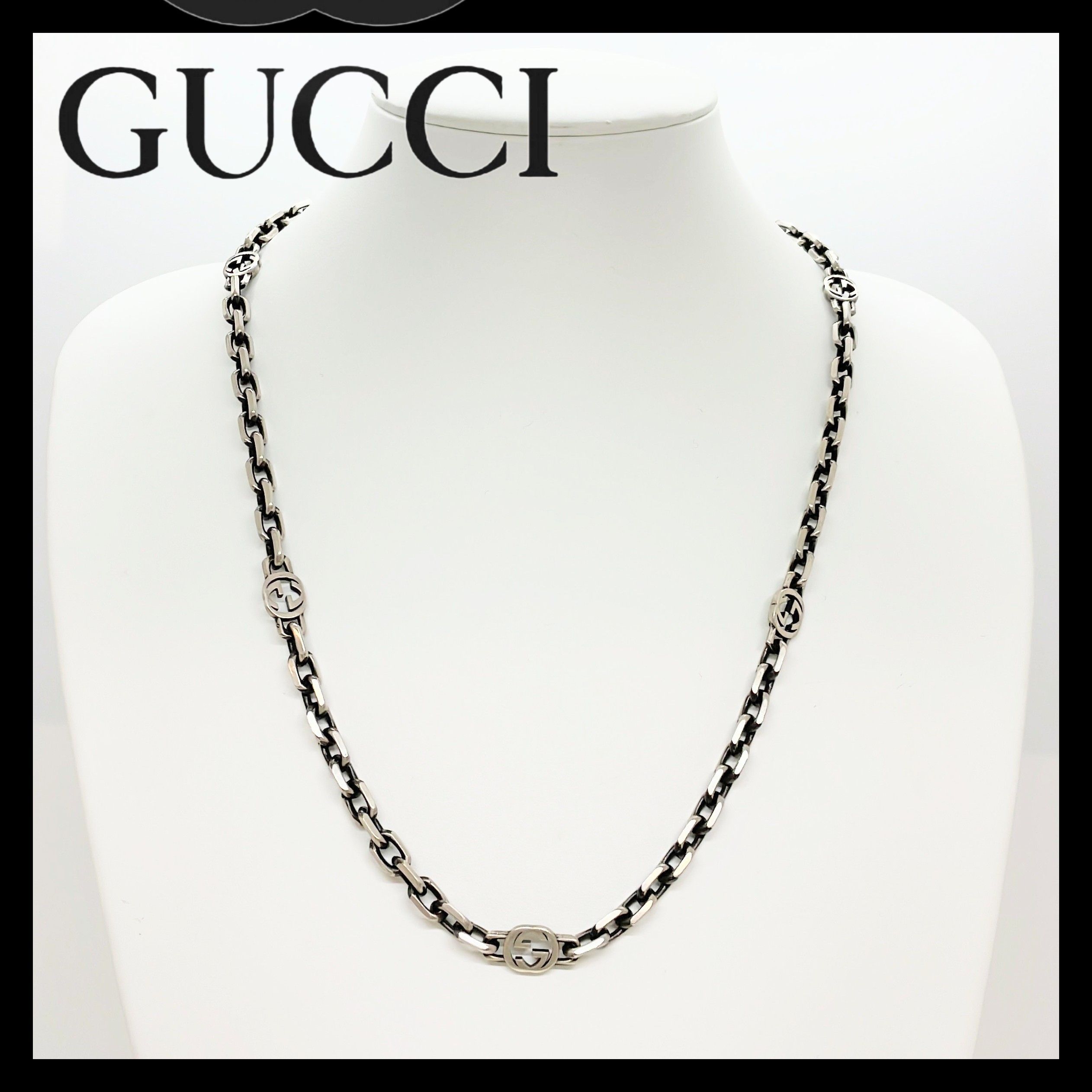 GUCCI Silver Necklace With Interlocking G