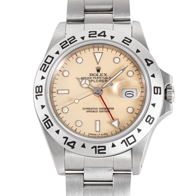 ROLEX ロレックス エクスプローラー2 16550 R番 Ivory Dial センタースプリット Rail Dial ステンレススチール【中古】