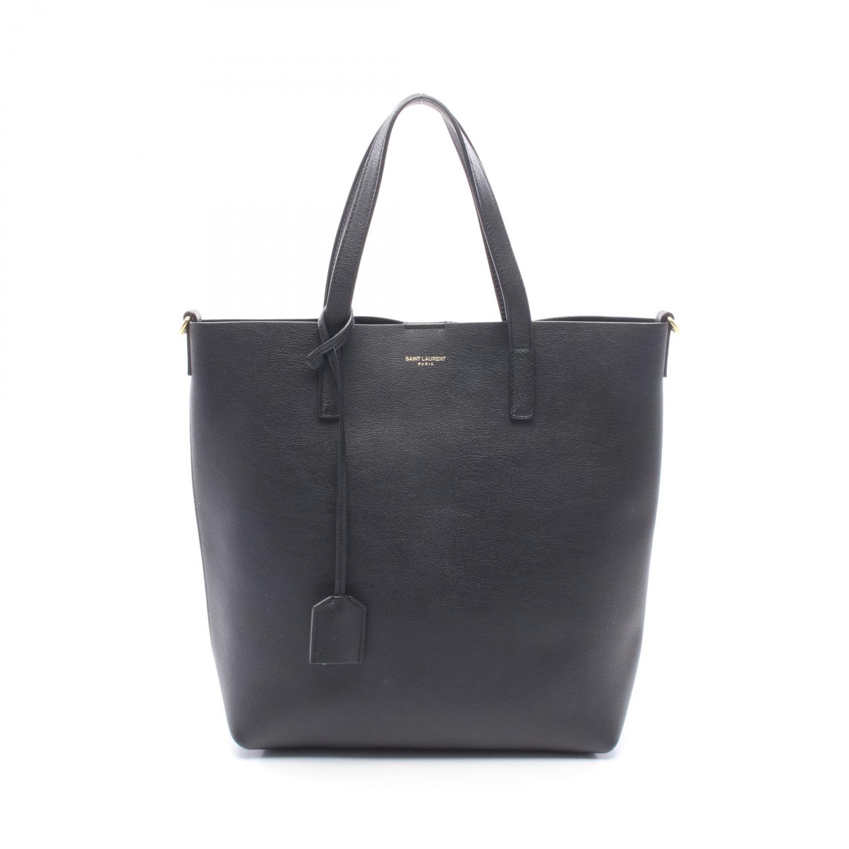 サンローランパリ SAINT LAURENT PARIS トイ ショッピング トートバッグ バッグ レザー レディース ブラック系 498612 【中古】