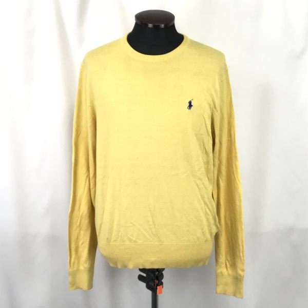 ラルフローレン/RALPH LAUREN★カシミア15%混/コットンセーター【メンズM/黄/yellow】Tops/正規代理店タグ◆cBH357