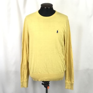 ラルフローレン/RALPH LAUREN★カシミア15%混/コットンセーター【メンズM/黄/yellow】Tops/正規代理店タグ◆cBH357