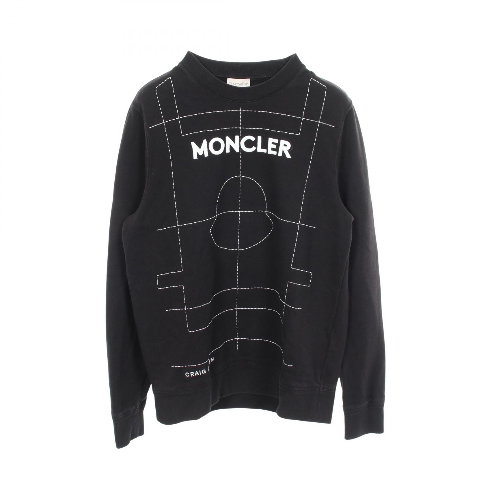 モンクレール MONCLER MONCLER GENIUS 5 CRAIG GREEN ロゴ刺繍 スウェット 衣料品 トップス コットン メンズ ブラック系 【中古】
