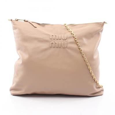ミュウ ミュウ Miu Miu SOFTY トートバッグ バッグ レザー レディース ベージュ系 5BC114 【中古】