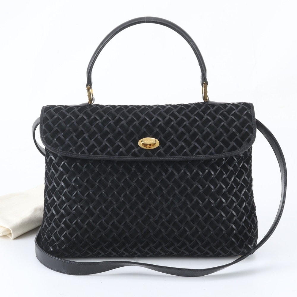 ■美品 バリー 編み込みショルダーバッグ レザー