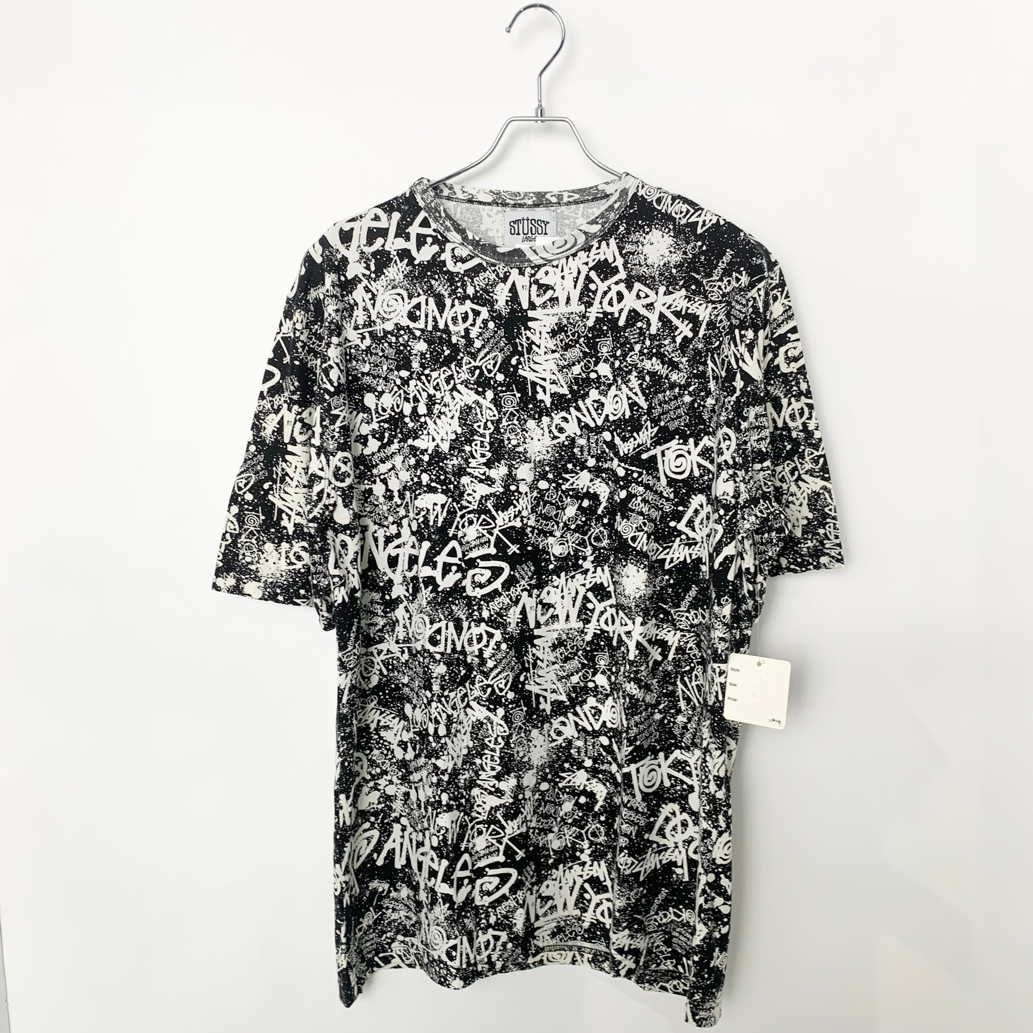 STUSSY WORLD TOUR ALLOVER PRINT TEE Black