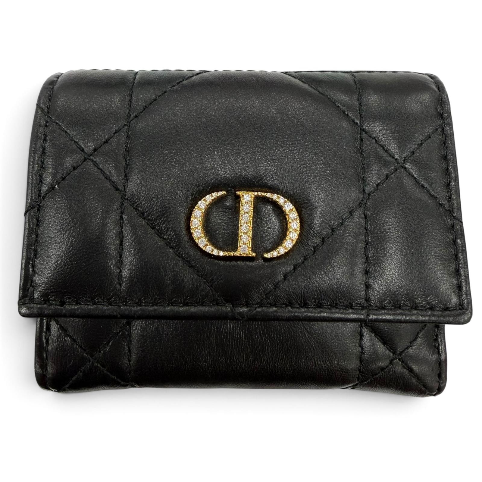 美品 ディオール Dior Caro Hibiscus クリスタル ウォレット