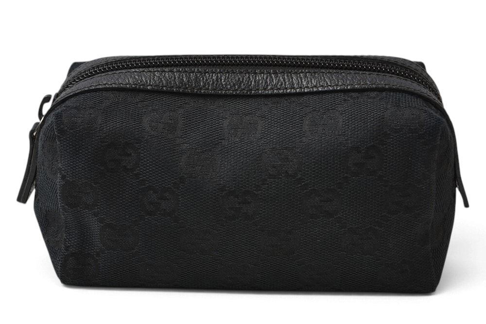 グッチ ポーチ GUCCI GGキャンバス 化粧ポーチ/コスメポーチ GGブラック/ブラック 29596【中古】