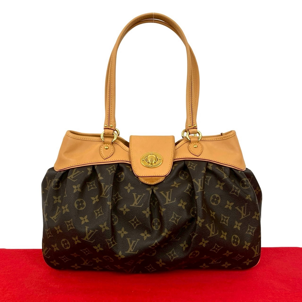 LOUIS VUITTON ルイヴィトン ボエシ MM モノグラム レザー PVC ハンドバッグ ブラウン
 08435