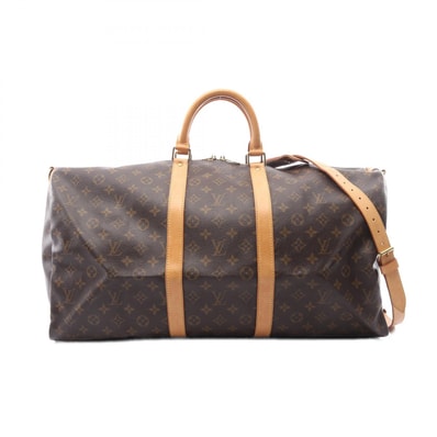 ルイ・ヴィトン LOUIS VUITTON キーポル バンドリエール55 2WAY ボストンバッグ バッグ PVCコーティングキャンバス レザー モノグラム メンズ レディース ブラウン系 M41414 【中古】