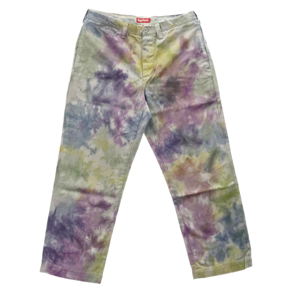 Supreme シュプリーム パンツ 21SS Pin Up Chino Pant タイダイ柄 ピンアップ チノ パンツ パープル系 32【美品】【中古】