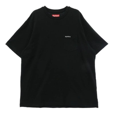 Supreme シュプリーム 26SS Pocket Tee ロゴ刺繍 ポケット Tシャツ 半袖 カットソー ブラック系 L【中古】
