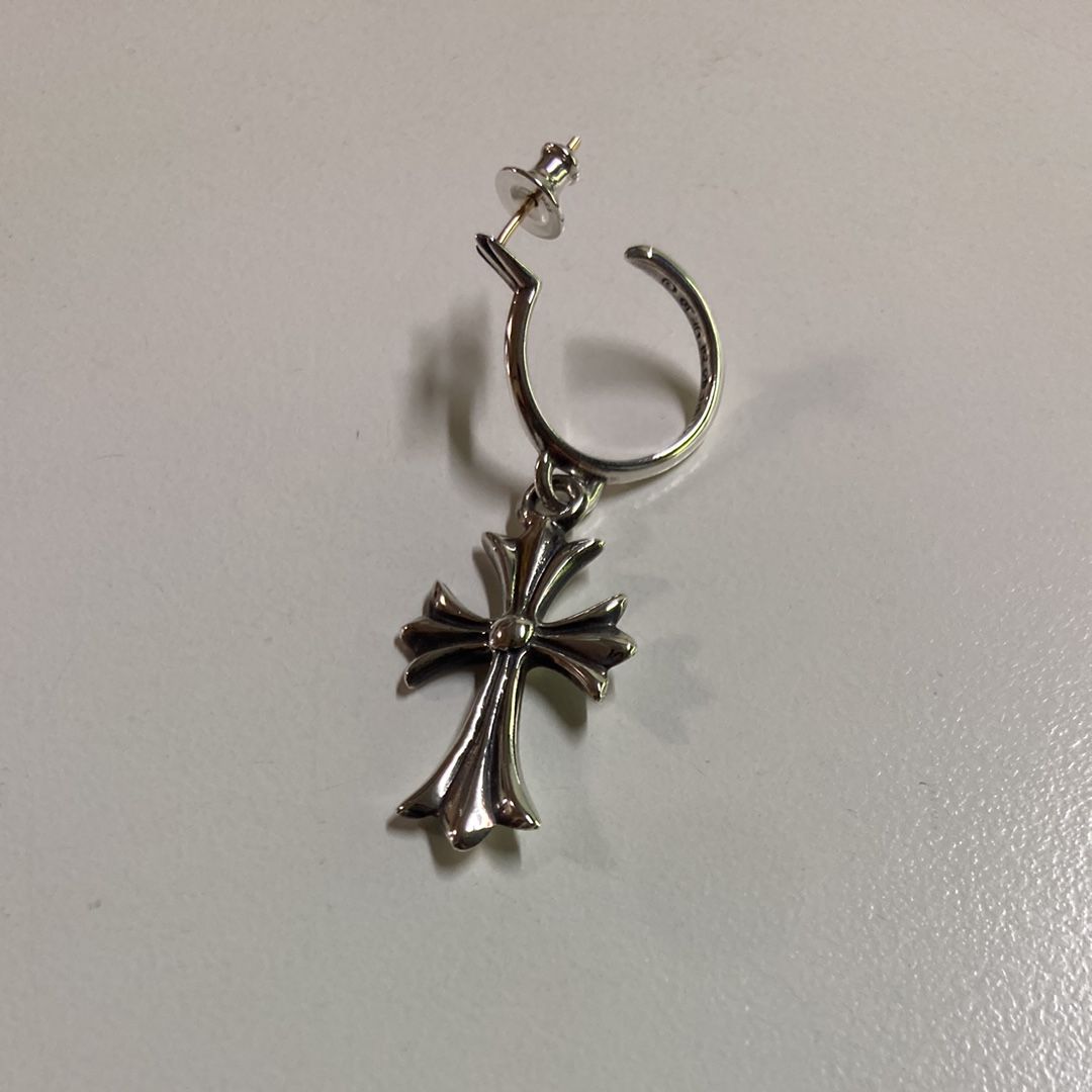 Chrome Hearts Hoop CH Cross Earrings "Silver"
