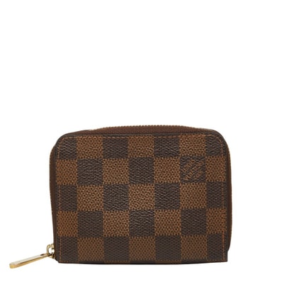 ルイ ヴィトン ダミエ ジッピーコインパース コインケース カードケース M63070 ブラウン PVC レディース LOUIS VUITTON 【中古】