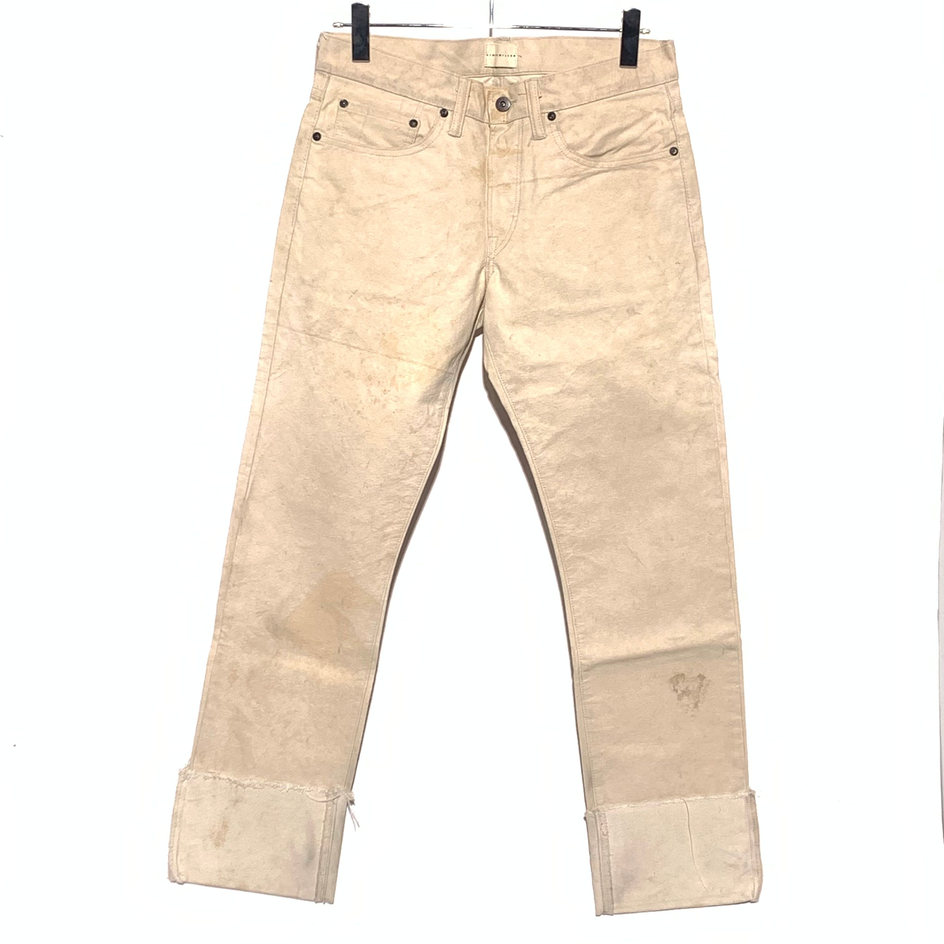 ホワイトデニム ユーズド加工