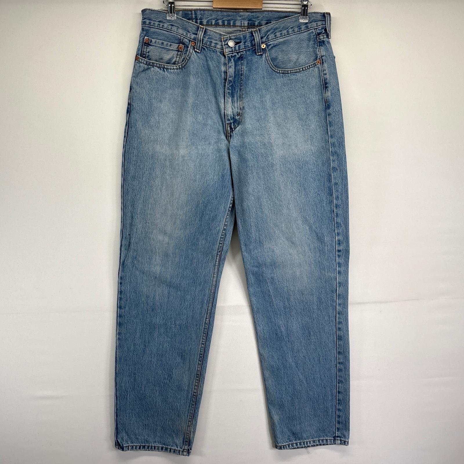 古着 リーバイス Levi's デニムパンツ 550 テーパード 5ポケット バギー ジーンズ ジーパン 長ズボン w36 L34  ブルー メンズ