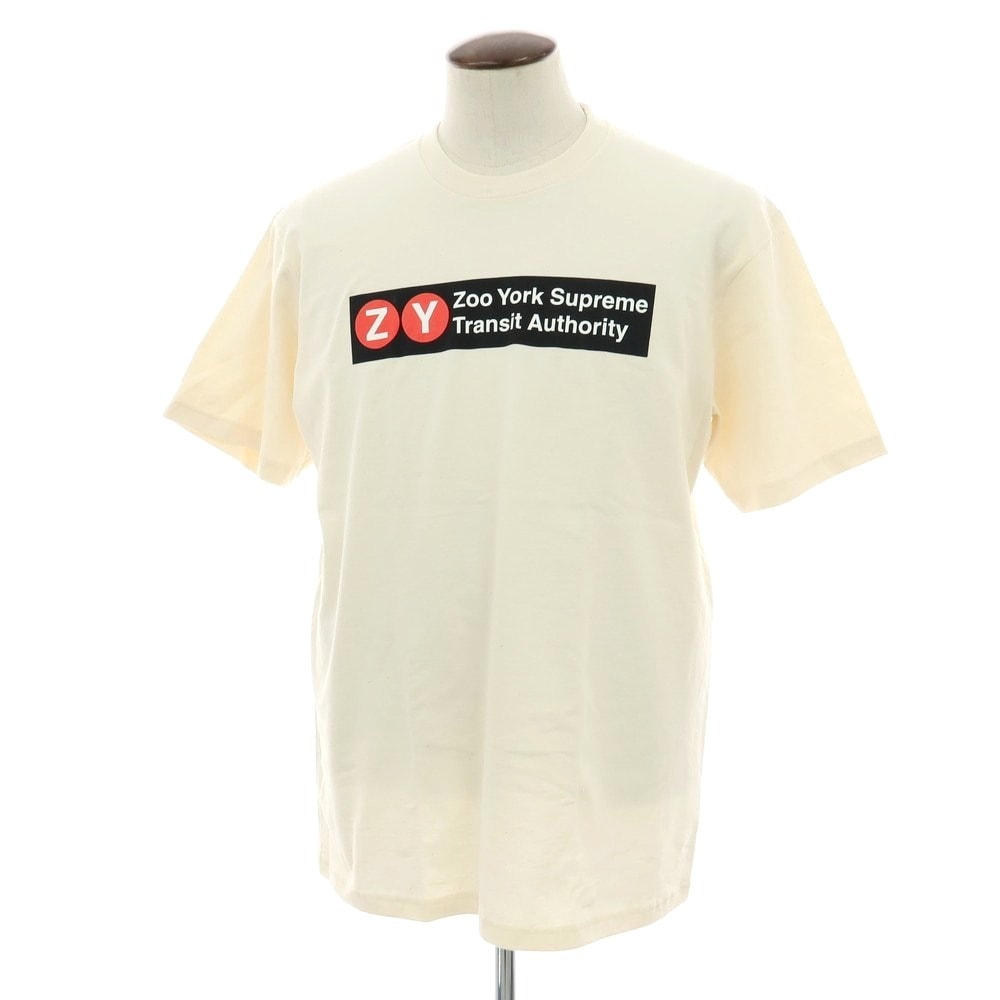 【中古】シュプリーム Supreme × Zoo York 2025年春夏 Transit Tee コットン 半袖Tシャツ ナチュラル【サイズL】【メンズ】