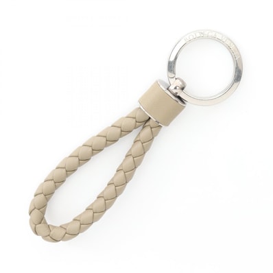 ボッテガヴェネタ BOTTEGA VENETA イントレチャート キーホルダー アクセサリー レザー メタル メンズ ベージュ系 / シルバー系 709727VMAY11511 【新品】