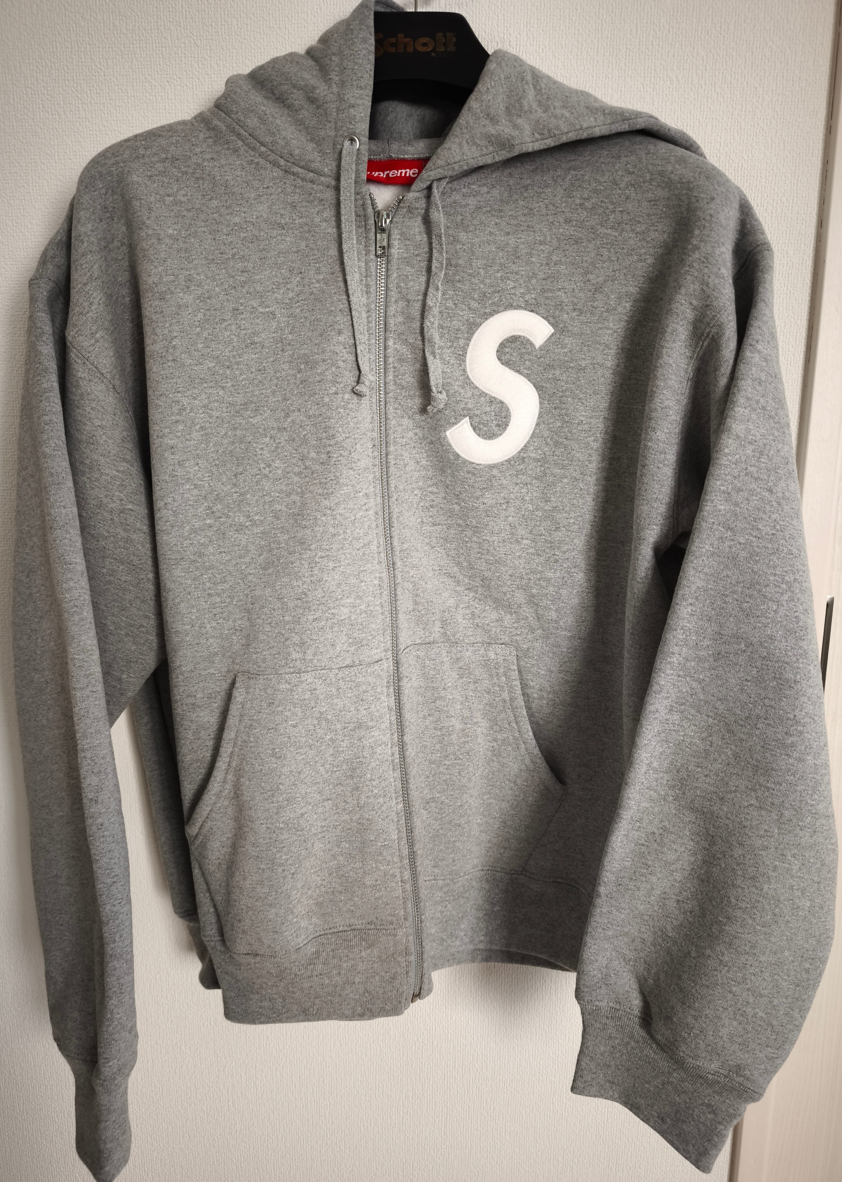 Supreme S Logo Zip Up Hooded Sweatshirt (25FW) "Heather Grey"