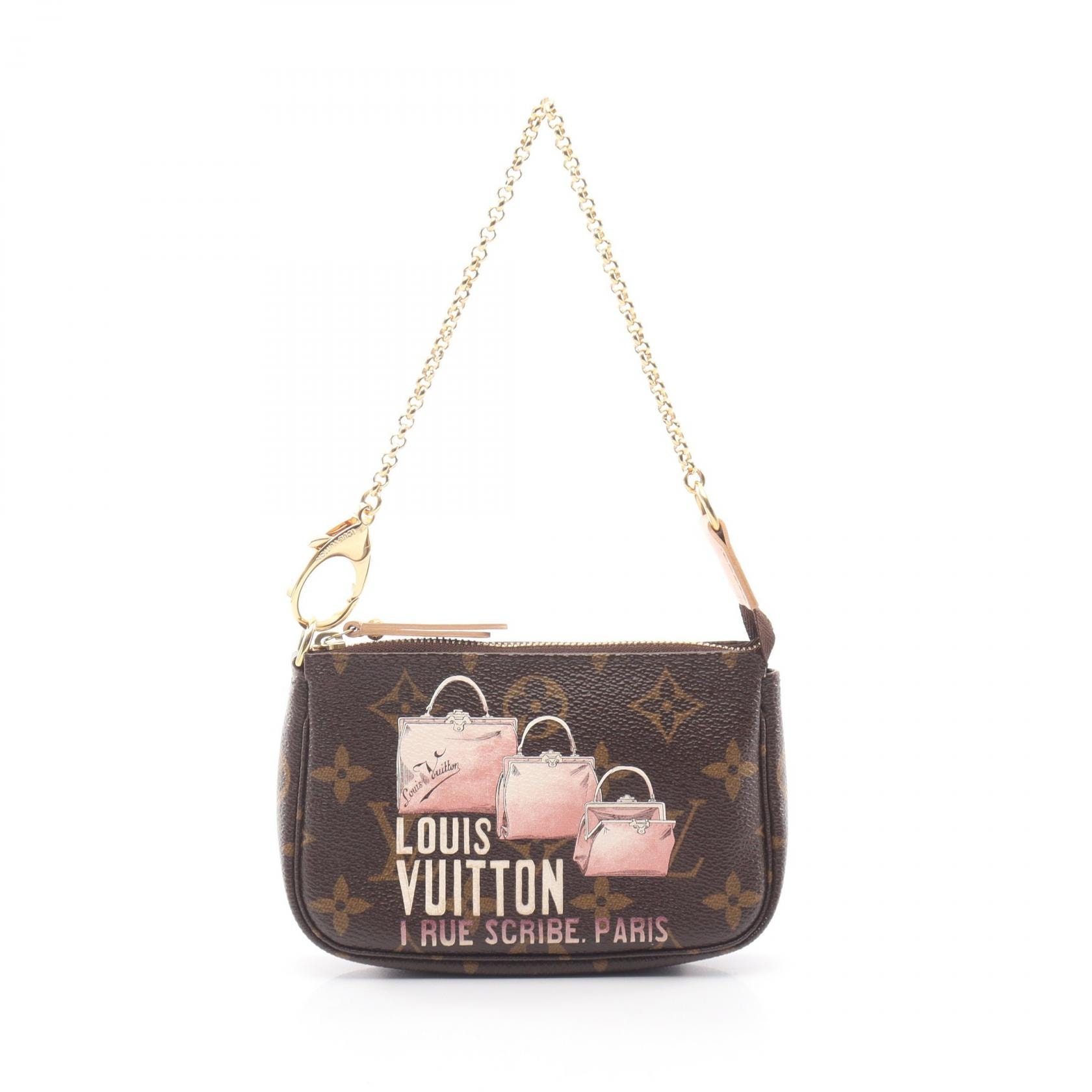 ルイ・ヴィトン LOUIS VUITTON ミニ ポシェット アクセソワール モノグラム ハンドバッグ バッグ PVCコーティングキャンバス レザー モノグラム レディース ブラウン系 / マルチカラー M60245 【中古】