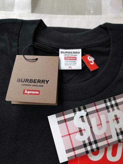 Supreme / Burberry Box Logo Tee "Black"